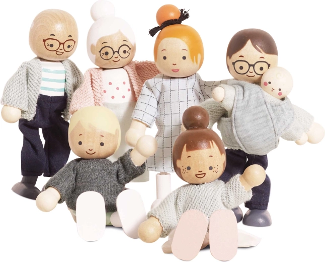 Le Toy Van medinių lėlių namelio šeima (7 vnt.)