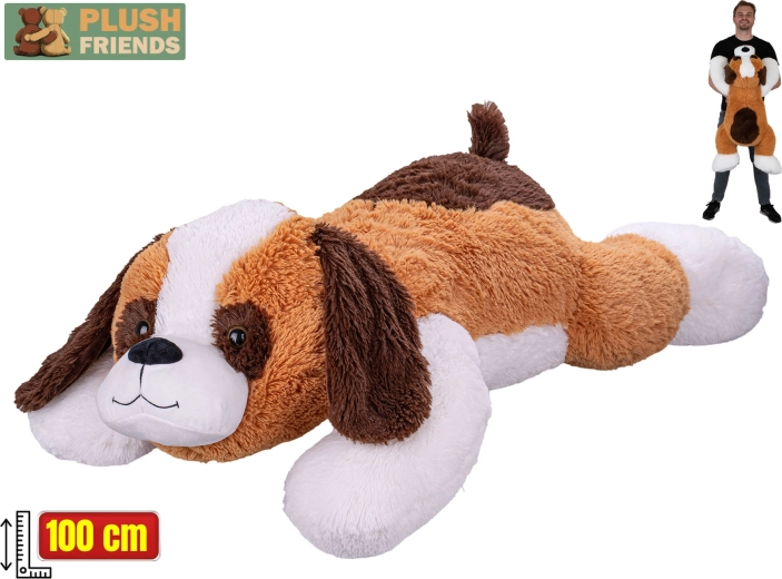 Pliušinis senbernaras 100 cm – gulintis draugužis iš kolekcijos Plush Friends