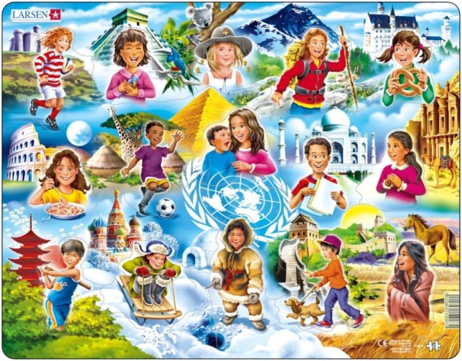 LARSEN puzzle Children of the World 15 pieces