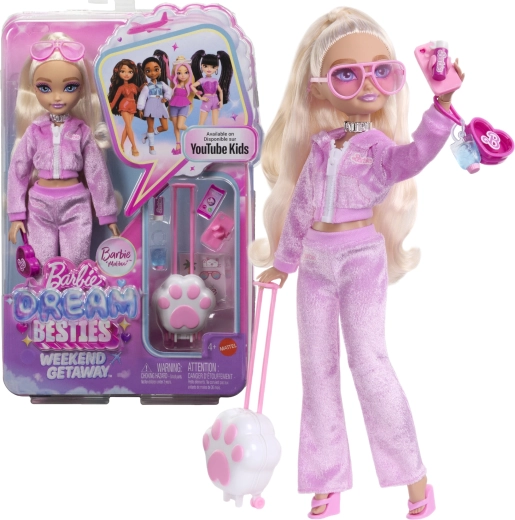 Barbie Dream Besties Barbie „Malibu“ savaitgalio išvyka – mados lėlė su priedais