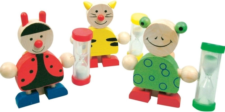 Bino wooden toothbrush holder with hourglass - 1 piece