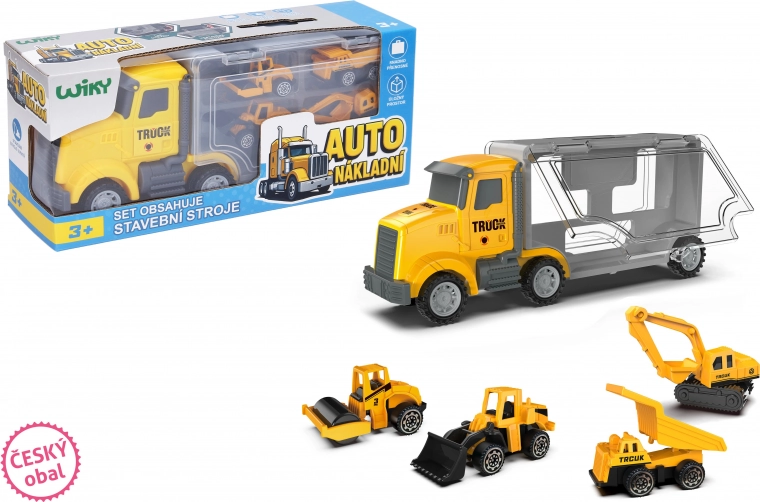 Dump truck with construction machines, box 28 cm, 4 pcs – Czech packaging