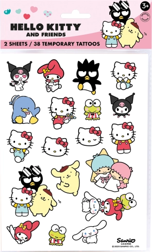 Hello Kitty nuplaunamos vaikiškos laikinos tatuiruotės (38 vnt.)