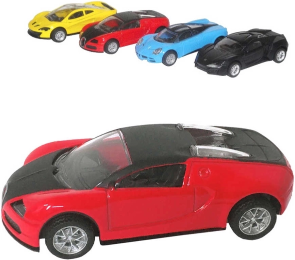 Metal sports car toy with pull-back action 11 cm - 1 piece