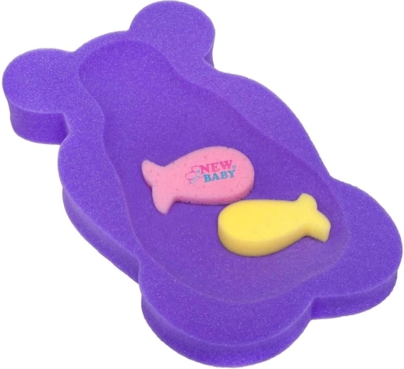 Violetinis New Baby putų kilimėlis į vonelę (meškiuko formos)