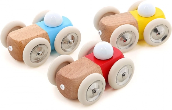 Vilac wooden toy car yellow