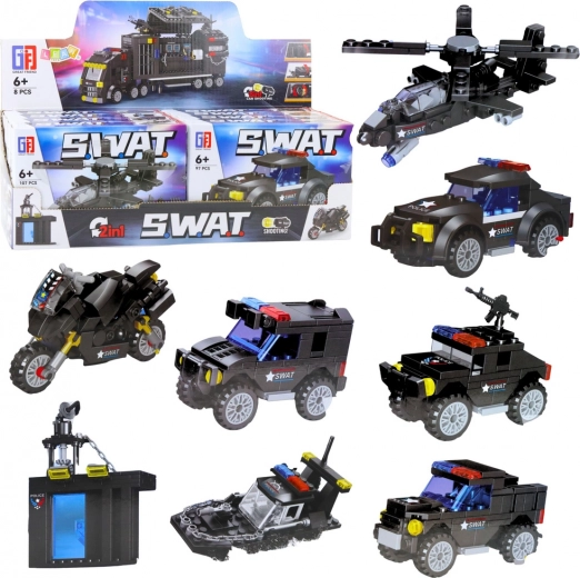 Konstrukcinis statymo rinkinys SWAT – transporto priemonės ir technika 2in1 (92–117 dalių)