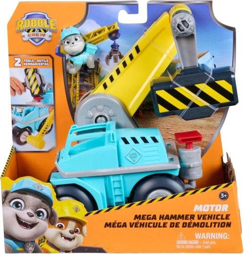 Rubble & Crew funkcinė statybinė transporto priemonė Motor – interaktyvus kranas su priedais
