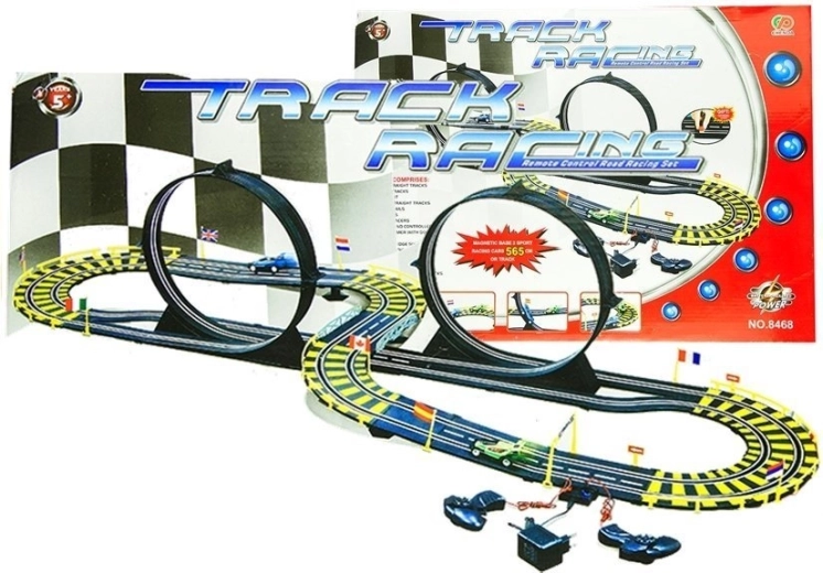 Lenktyninė automobilių trasa su dviem automobiliais 565 cm