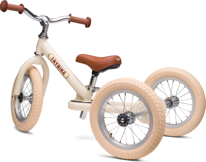 Trybike kids 2-in-1 balance bike: tricycle and balance bike, cream matte