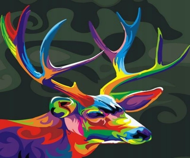 Paint by Numbers Colorful Deer 40 × 50 cm
