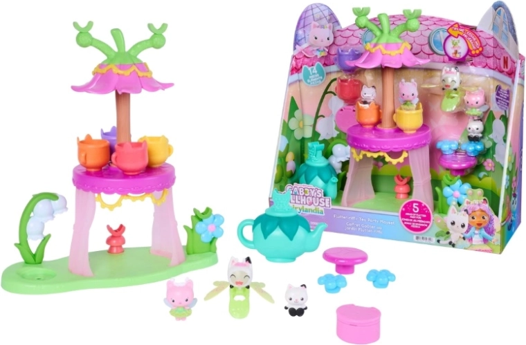 Magical Tea Party Set Gabby's Dollhouse Fairylandia with Figures and Accessories