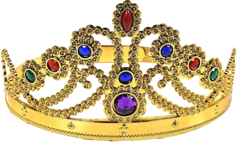 Auksinė karnavalinė karūnėlė princesei su brangakmeniais – 1 vnt.