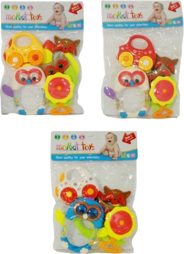 Set of baby rattles and teethers, 5 pcs