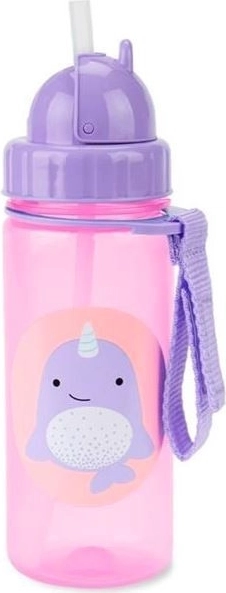 Skip Hop Zoo vaikiškas puodelis su šiaudeliu „Narvalas“ 385 ml