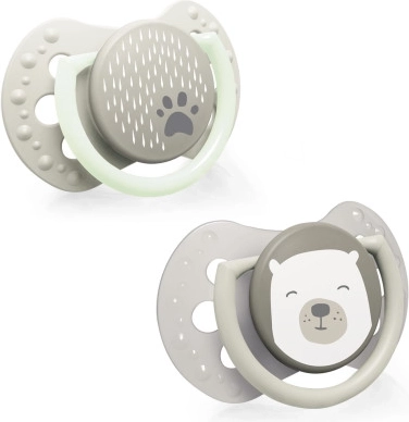 Silikoninis dinaminis čiulptukas LOVI Buddy Bear 6–18 mėn., 2 vnt.