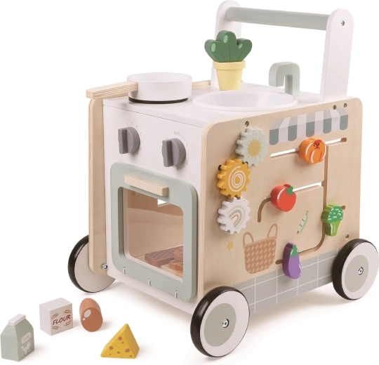 Medinė vaikštynė ir virtuvėlė 2Kids Toys