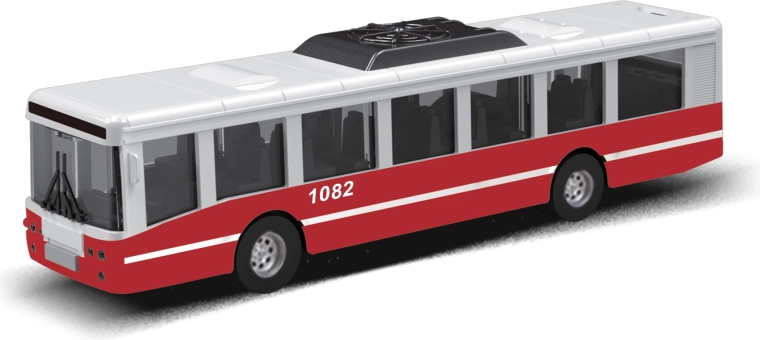 Miesto autobusas su inerciu 16 cm – raudonas