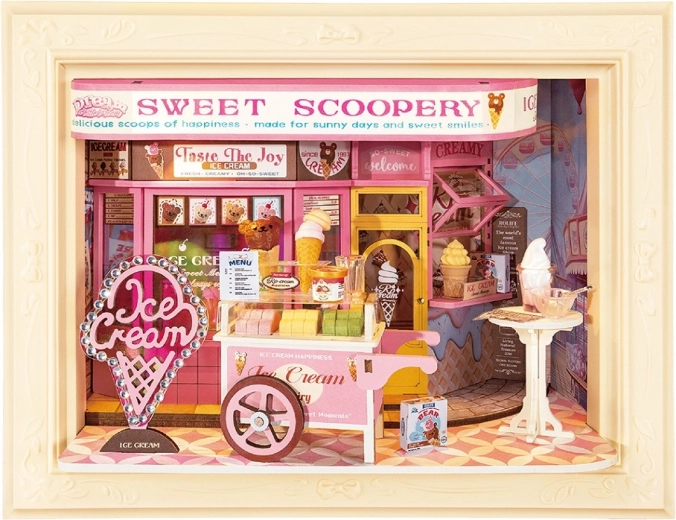 RoboTime 3D medinė dėlionė rėmelyje „Sweet Scoopery“ ledainė