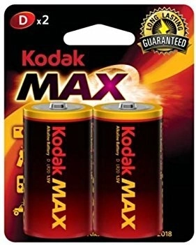 Šarminės baterijos Kodak Alkaline Max D 1,5 V, 2 vnt.
