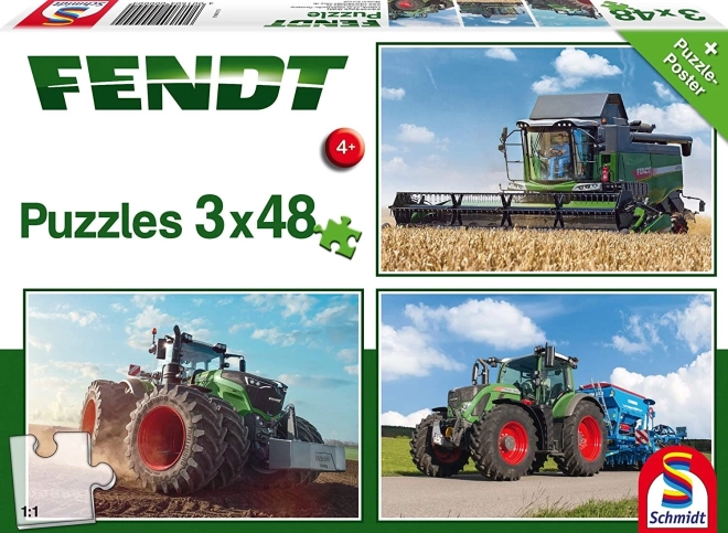 Schmidt dėlionė Fendt traktoriai 3×48 detalių