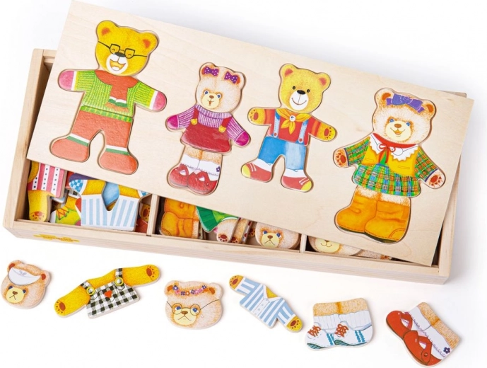 Bigjigs Toys aprengimo dėlionė „Meškučių šeimyna“