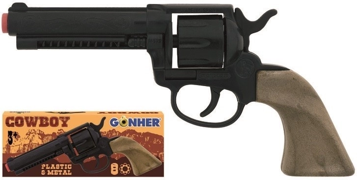 Plastikinis kaubojiškas revolveris GONHER, 8 šūviams