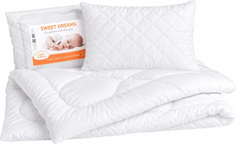 Children's duvet with pillow for a cot Sweet Dream white - 2 pcs