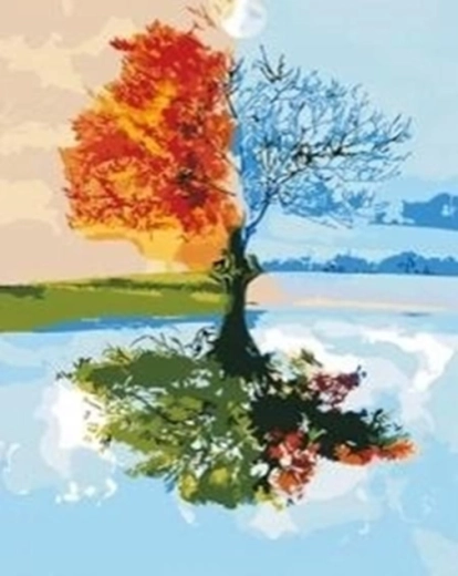 Norimpex Paint by Numbers Tree Four Seasons 40 × 50 cm