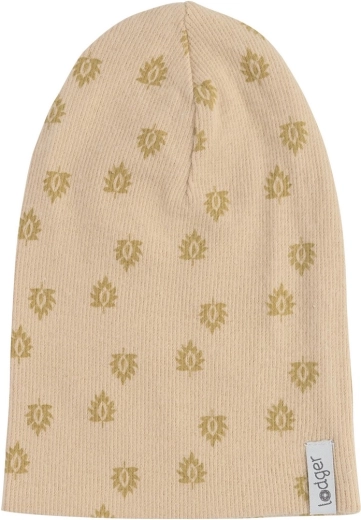 Lodger beanie hat print rib linen (6–12 months)