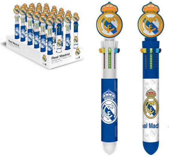 REAL MADRID ballpoint pen with 6 colors and 3D topper