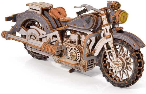 Little Story 3D medinė motociklo dėlionė Comanche (pilka)