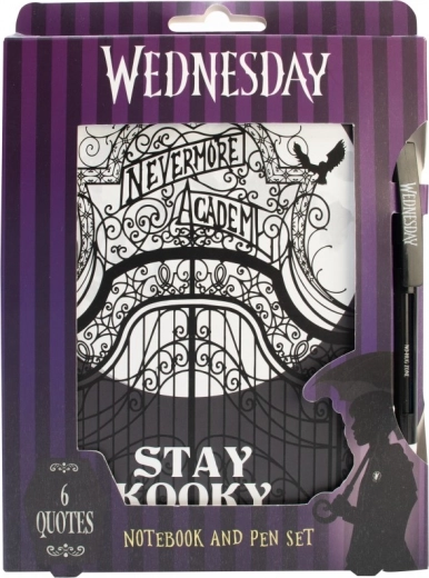 Wednesday rinkinys: A5 užrašų knygelė ir rašiklis