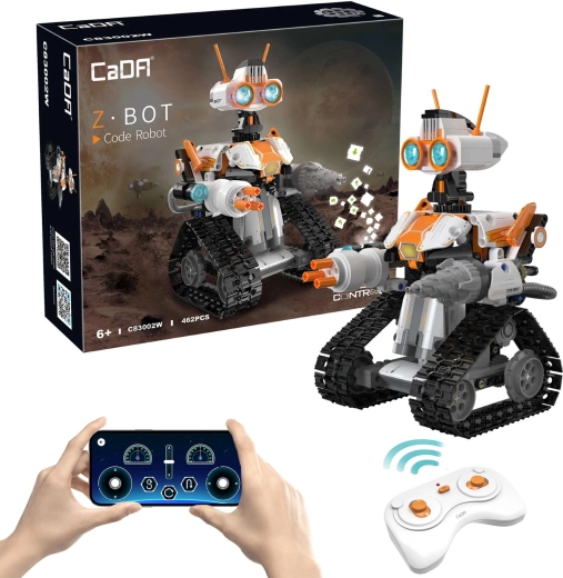 CaDA z.BOT Code robotas valdomas nuotoliniu būdu su LED švieselėmis