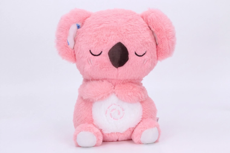 Breathing Plush Koala with Effects, Pink, 27 cm