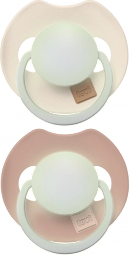 Lovi dynamic glowing pacifiers PRIME, silicone, 18m+, 2 pcs, Ivory/Blush