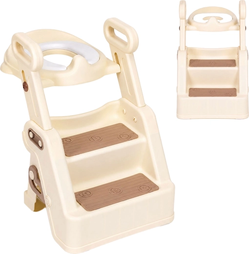 Ecotoys vaikiškas WC sėdynės dangtis su reduktoriumi ir laipteliais