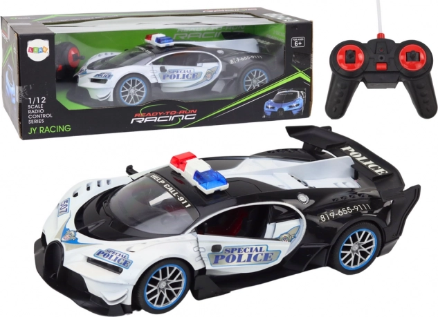 RC policijos automobilis 1:12 baltas