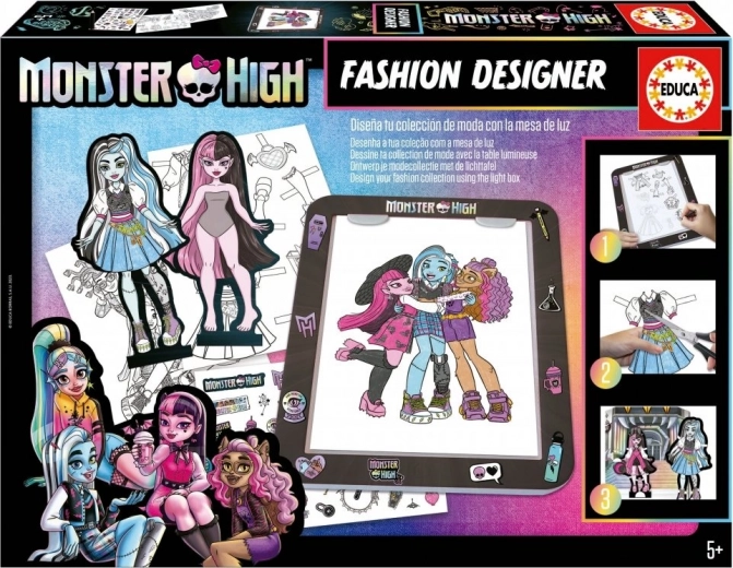 Educa kūrybinis rinkinys su šviečiančiu pagrindu MONSTER HIGH