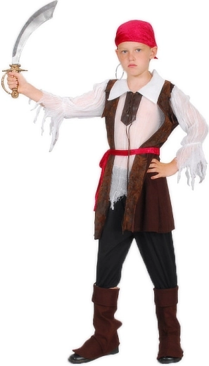 Carnival pirate costume for children size M (120–130 cm) - 1 piece