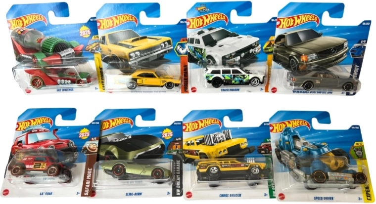 Įvairūs modeliai ir būdingas Hot Wheels stilius
