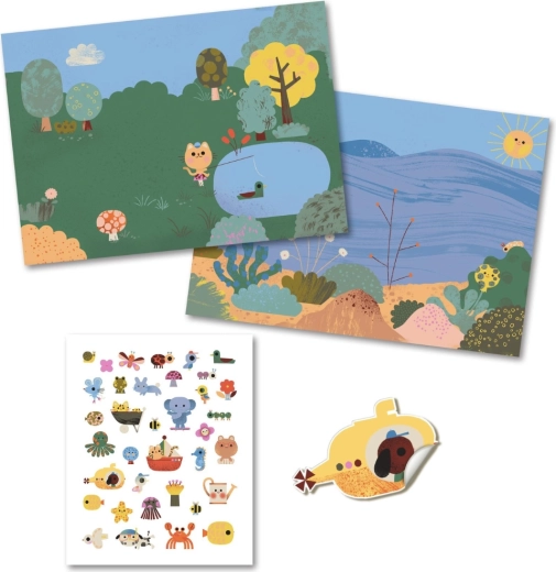 Two beautifully illustrated scenes
