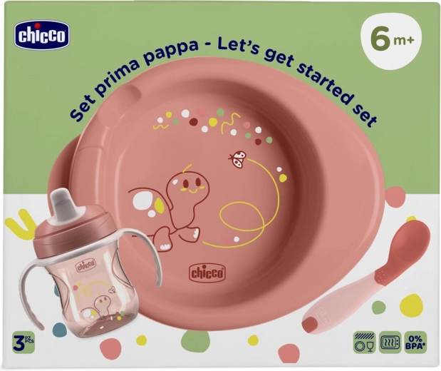 Chicco starter feeding set pink 6 m+