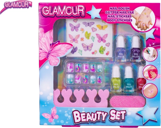 Glamour grožio rinkinys vaikams – nagų lakai ir lipdukai
