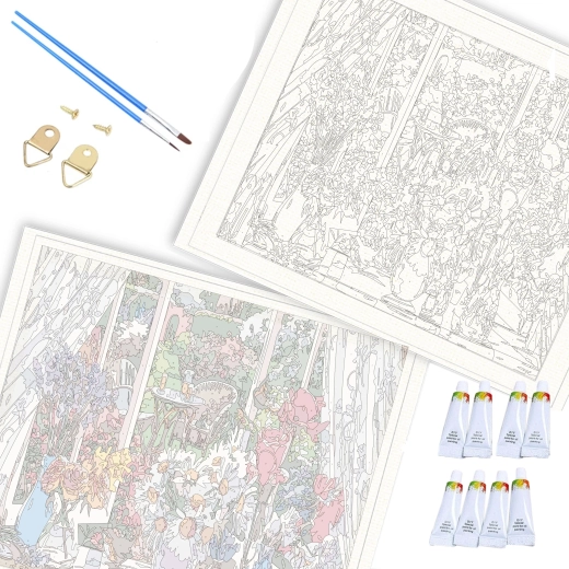 Įtempta ant medinio blind rėmo