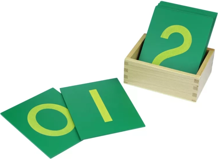 Sandpaper numerals with a wooden box