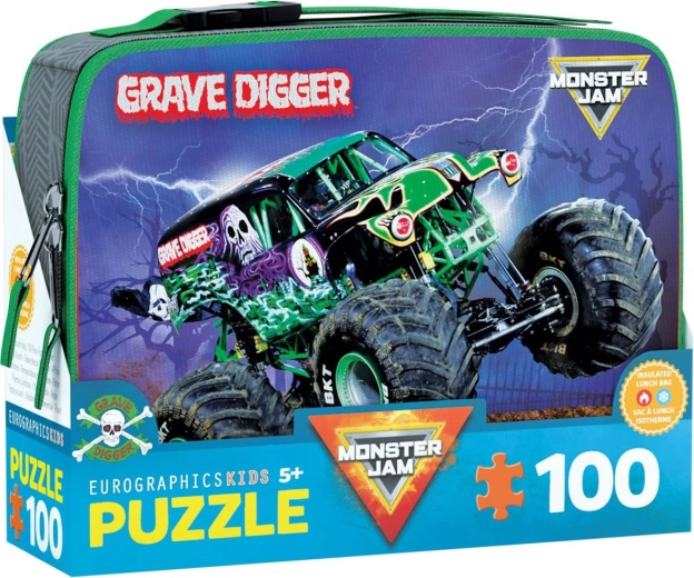 Dėlionė su užkandžių dėžute EUROGRAPHICS GRAVE DIGGER MONSTER JAM, 100 dalių