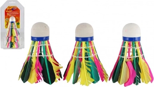 Spalvoti plunksniniai badmintono kamuoliukai (3 vnt.)