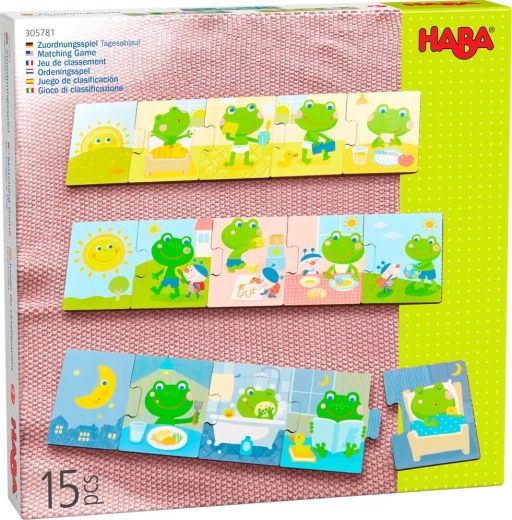 Haba wooden puzzles Frog’s Day 3×5 pieces