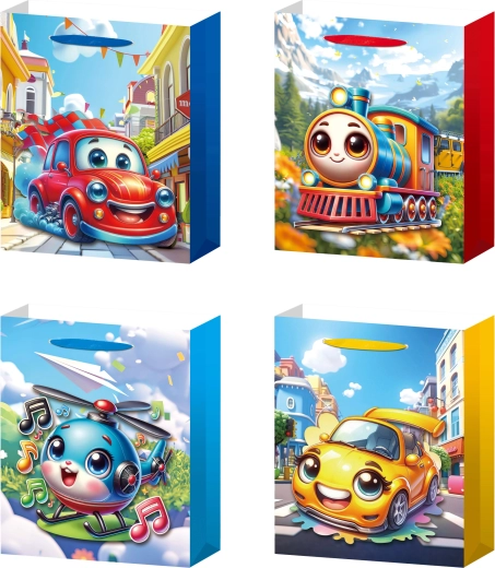 Gift Bag S with Cheerful Vehicles